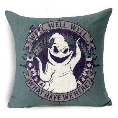 

Halloween Cartoon Skull Jack Cushion Cover Nightmare Before Christmas Printed Linen Throw Pillows Cover Decorative Pillowcase