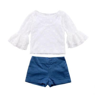 

UK Kids Toddler Baby Girl Clothes Romper BodysuitShort Pants Sunsuit Outfit Set