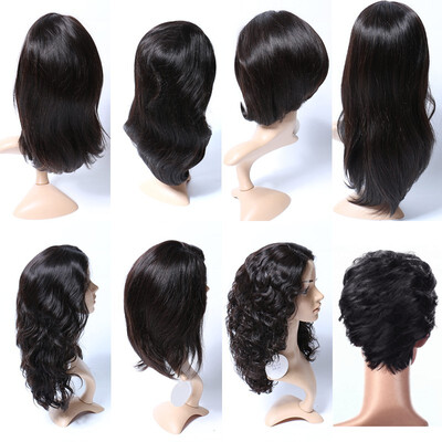 

100 Human Hair Braids Lace WigsNatural Black Brazilian Virgin Hair Wig FT-12 Series Lace Front Wigs For Black Women