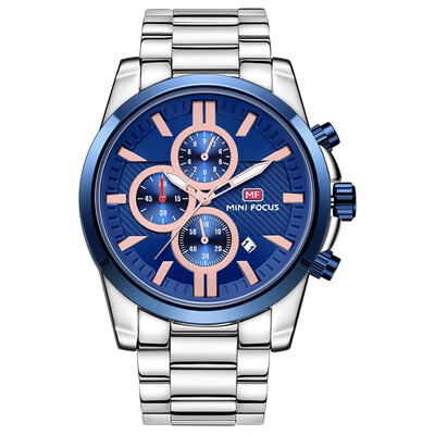 

BOFUTE Male Watches Fashion Business Watch Quartz Watches True Three Eyes Calendar Luminous Waterproof Metal Strap 0134G