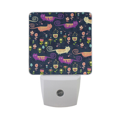 

ALAZA LED Night Light With Smart Dusk To Dawn SensorCats Pink Red Plug In Night Light