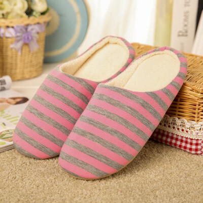 

Stripes soft soles cotton indoor slippers