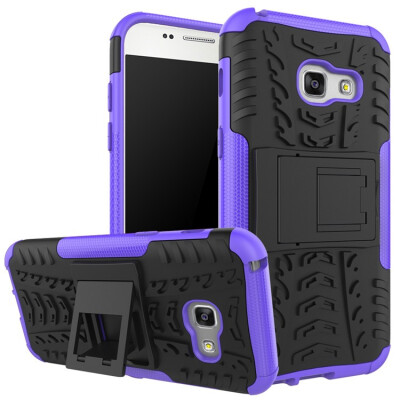 

Fivice Samsung A3 2017 Case TPU anti-fall tire pattern back clip bracket phone case