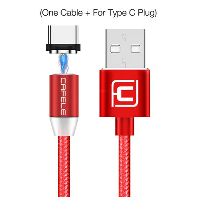 

Cafele New LED Magnetic USB Cable for iPhone Micro USB Cable USB C Magnet Charger Nylon Cabo for Samsung Xiaomi Huawei