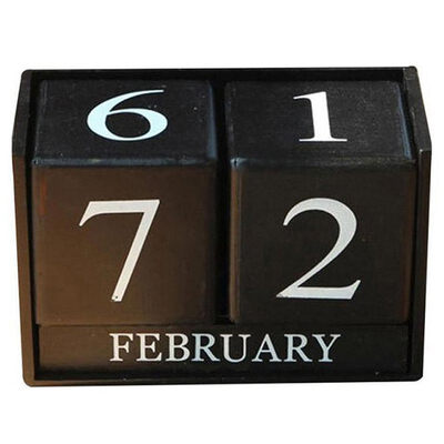 

UpperX Vintage Wooden Calendar The Living Room Decoration Home Furnishing DIY Yearly Planner Calendar Shops Ornaments Black