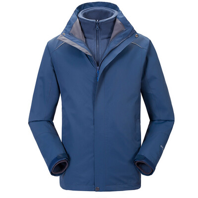 

Jingdong self-operated Fugui bird FUGUNIAO couple models three-in-one jacket waterproof warm hooded detachable two-piece suit D855 mens iron gray blue 3XL