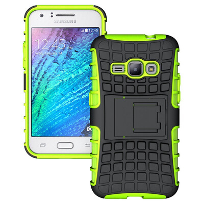 

Fivice Samsung J1 2016 Case TPU anti-fall tire pattern back clip bracket phone case