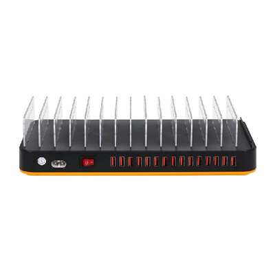 

80W 15-Port Adjustable Dividers USB Charger Smart Charging Station Dock Multi Device Desktop Organizer Hub Stand with Intelligent