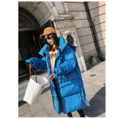 

Color over-the-knee&long down jacket womens coat South Korea east gate raccoon fur collar thickened loose bread suit