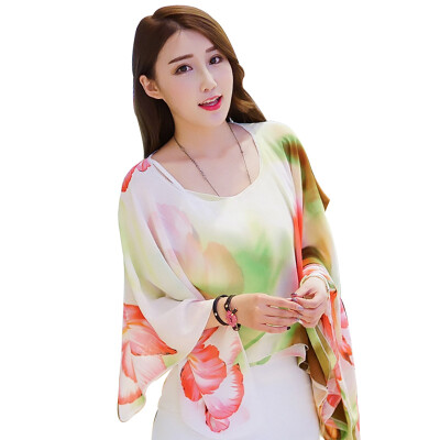 

【Jingdong Supermarket】 Meng Si Ke (MSEK) WSJ161688 Ms. scarf Variety Shawls Chiffon Shirt Air Conditioner Shirt Beach Scarf Cloak Increase Flea Green