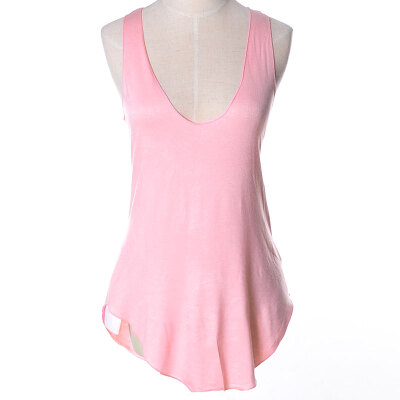 

Womens Sexy V-neck Modal Black Vest Top Low cut Sleeveless blouses