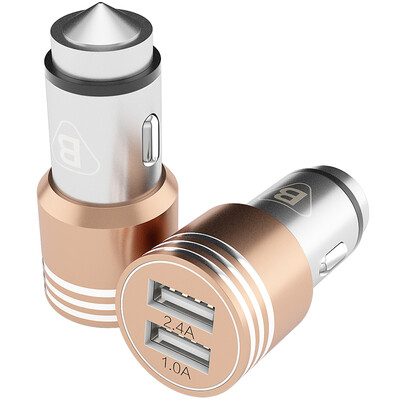 

BIAZE MC6 Dual USB / выход 2.4A плоский автомобильное зарядное устройство / универсальный мобильный телефон зарядка автомобиля Тиран золото