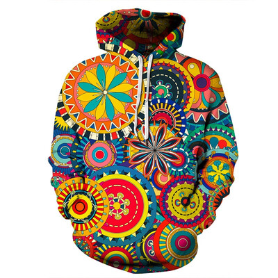 

QYDM-367 Mens Hoodie 3D Printed Women Pullover Sweater