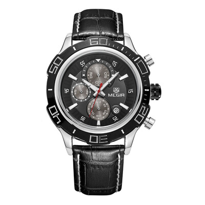 

MEGIR New Style Mens Chronograph Luminous Quartz Watches Fashion Mans Analog Round Shiny Dial Top Brand Luxury Wristwatch for Men