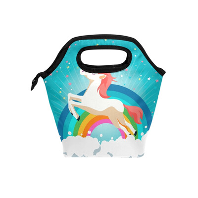 

Lunch Bag Tote Bag Rainbow Unicorn Travel Picnic Organizer Lunch Holder Handbags Lunch Bag Box for Office