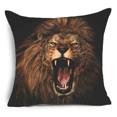 

High definition animal pattern Polyester Cushion Cover Elephant Horse tiger lion fox Pillow case Home decoration Pillow Cover