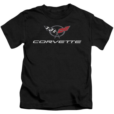 

Chevy Boys Corvette Modern Emblem Childrens T-shirt Black