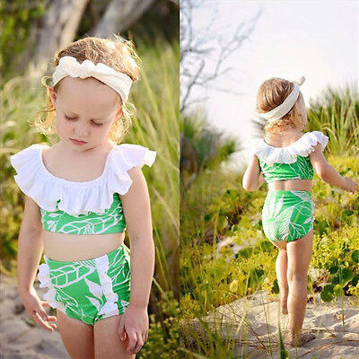 

Cute Niño Niña 2 Pzas Bikini Tankini Set Traje De Baño Ropa