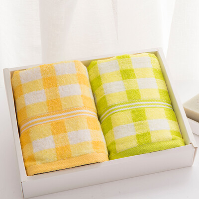 

Grace towel home textile candy color square towel gift box two loaded yellow green 85g Article 68 32cm