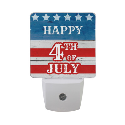 

ALAZA LED Night Light With Smart Dusk To Dawn SensorAmerican Independence Day 4Th Of July Plug In Night Light