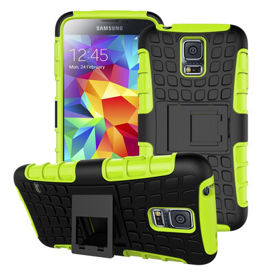 

Fivice Samsung S5 mini Case TPU anti-fall tire pattern back clip bracket phone case