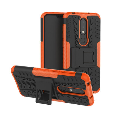 

Fecoprior Case for Nokia X6 NokiaX6 Back Cover Stand Silicon TPU PC Armor Heavy Rugged Phone Celulars Fundas Coque