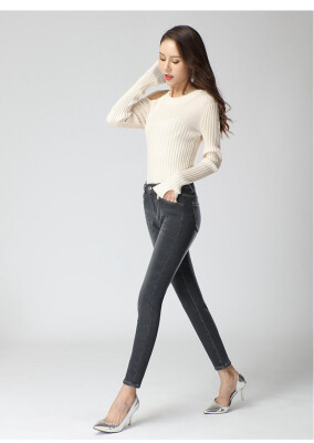 

Autumnwinter 2018 south Korean version of ins jeans slimming&thickening with fleece for women&slimming for women