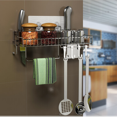 

Jingdong supermarket music stickers LOTI bathroom racks multi-function storage rack stainless steel trace stickers debris frame 82420