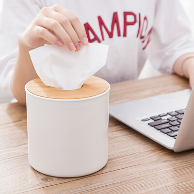 

Bingyou tissue box oak paper towel pumping wooden paper box napkin storage box square three grid 22199cm