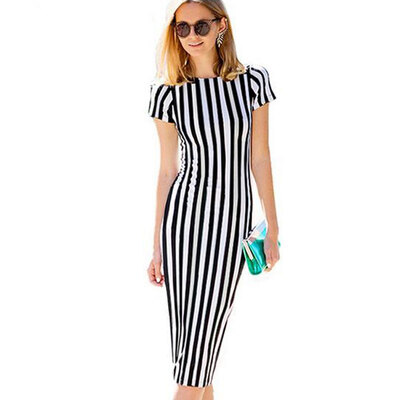 

Striped Sexy Sleeve Long Sleeve Bandage Dress