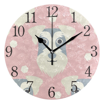 

Wall Clock Arabic Numerals Design Lovely Dog Round