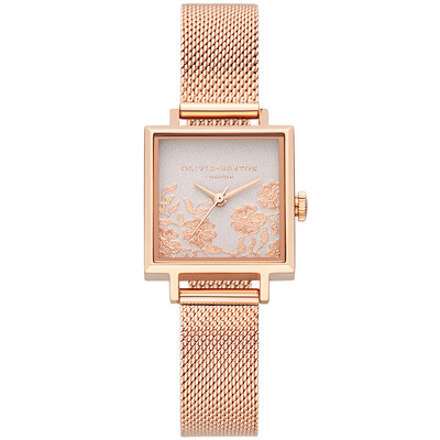 

Olivia Burton Womens Watch OB Womens Table Lace Square Table Student Girl Fashion Quartz Watch OB16MV78