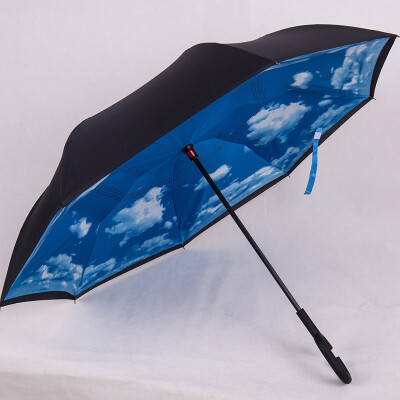 

Outdoor Inverted&Double Layer Windproof Umbrella Umbrella with UV Protection C-Shaped Handle