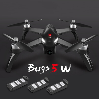 

MJX Bugs 5W 1080P 5G Wifi FPV Camera GPS Positioning Altitude Hold RC Drone Quadcopter Black 3 Batteries