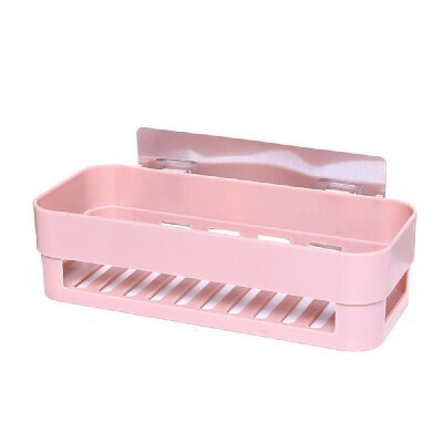 

Strong Adhesive Shelf Punch-free Plastic Storage Rack Drain Basket for Bathroom And Kitchen