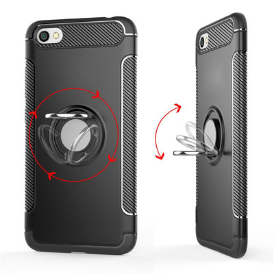 

Fivice Xiaomi Redmi note 5A case PC metal ring shell magnetic car bracket TPU phone case