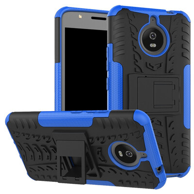 

Fivice Motorola Moto E4 Plus Case TPU anti-fall tire pattern back clip bracket phone case