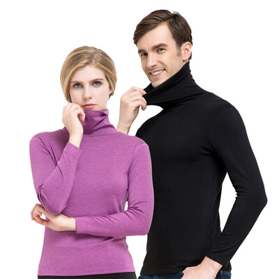 

Little nurse thermal underwear men&women high collar pile collar single piece velvet warm lapel autumn clothing long pants DRY005 bottoming shirt black XL 175105