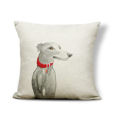 

Greyhound Cushion I Love Dog Cover Pillow Keep On Smile Rose Country Style Settee For Teen Throw Pillow Cover 43Cm Burlap Famous