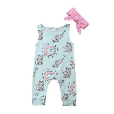 

AU Infant Newborn Baby Girl Romper Jumpsuit Playsuit Headbands Outfits Clothes