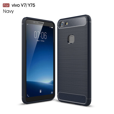 

Fivice Vivo V7Y75 case Luxury brushed carbon fiber TPU soft shell