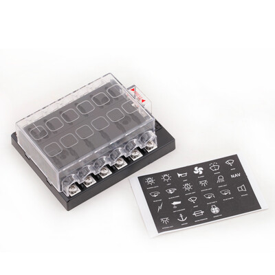 

12 Way DC32V Circuit Car Boat Automotive Auto Blade Fuse Box Block Holder ATC ATO