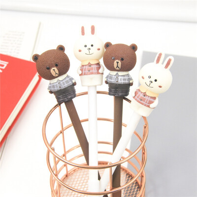 

2pcslot 05mm Kawaii Cute Stationary Bear Animal Rilakkumagel Gel Pens Japanese Stationery School Supplies