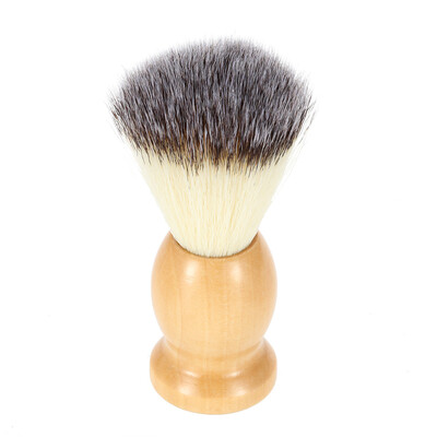 

Mens Nylon Shaving Brush with Wood Handle for Beard Professional Male Razor Facial Brush Face Cleaning Tool Yellow
