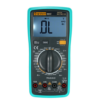 

Multi-functional Handheld LCD Digital True RMS Multimeter with Temperature Detector DCAC Voltage Current Meter Capacitance Resist