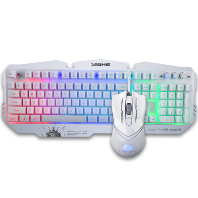 

YISHE YS-MK240 mechanical wing snake metal alloy version mixed game mouse&keyboard set white
