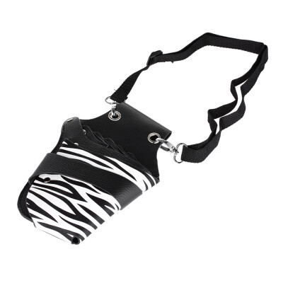 

PU Leather Hair Scissor Holster Hairdressing Pouch Holder Bag for Hair Stylist with Rivet Clips Waist Shoulder Belt