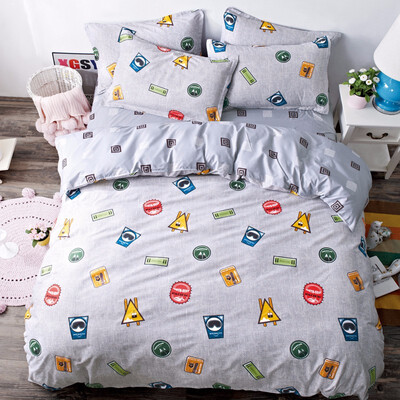 

Cotton Striped Lattice Bedding Set Full Queen Super King Size Duvet Cover Bed Sheet Pillowcase Soft Kids 4pc Bedclothes