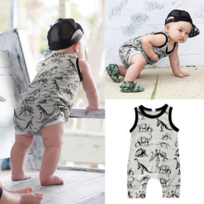 

Newborn Baby Boys Girls Summer Dinosaur Romper Jumpsuit Bodysuit Outfits Clothes