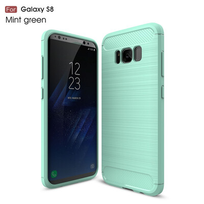 

Fivice Samsung Galaxy S8 case Luxury brushed carbon fiber TPU soft shell